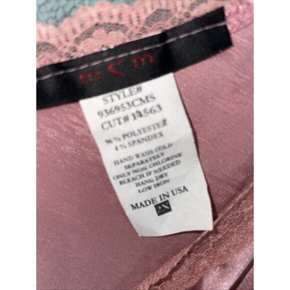 Moa‎ Moa Top Womens 2X Pink Sleeveless V Neck Lace Satiny Y2k Fairy Festival - Picture 8 of 10